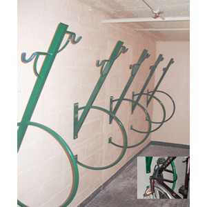 Support vélo mural à positions verticales intercalées - Entre-axes : 450 mm