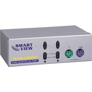 Switch KVM de bureau - Switch KVM de bureau en métal - 2 ports VGA/PS2 avec câbles