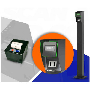 Système de gestion de visiteurs - Composé d'une imprimante et d'un scanner de contrôle