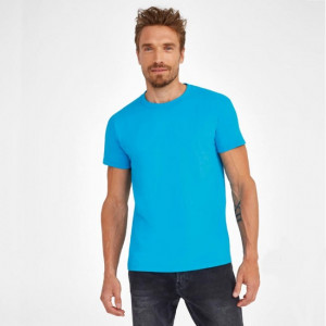 T-shirt fini avec une double surpiqûre - 190 g/m² homme  -  100% coton Jersey semi-peigné pré-lavé