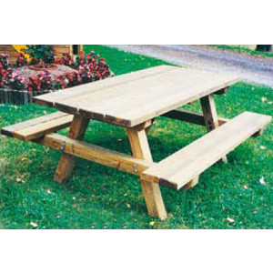 Table à pique-nique en bois - Dimension ( L x l) : 2 m L x 1.50 m l