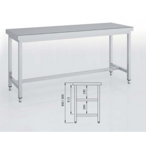 Table adossée - Dimensions : Jusqu'à  2400 x 600 x 850 mm