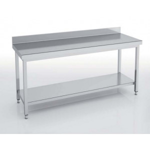 Table adossée avec étagère - Dimensions : Jusqu'à  2400 x 700 x 850 mm