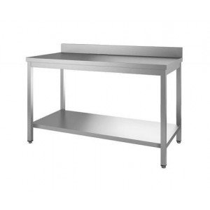 Table adossée pour cuisine en inox - Dimensions : 1000x700x850/900 mm