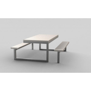 Table banc pique-nique en béton - Longueur : 2000 mm – Assise : 450 mm – A poser ou à ancrer avec tiges métalliques