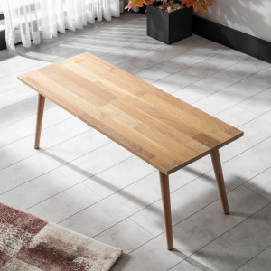 Table basse en bois massif  - Dimensions (L x l x H) : 45 à 110 x 45 x 45 cm 