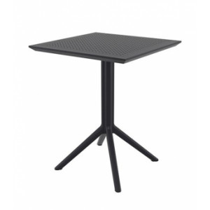 Table bistro pliante  - Dimensions : L.60 x l.60 x H.74 cm -  Coloris : noir, gris foncé, blanc, vert olive et taupe