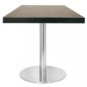 Table carrée en bois piètement en acier inox - Piètement en acier inox