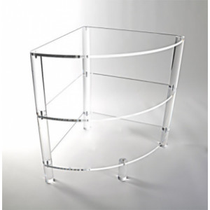 Table d'appoint d'angle en Plexiglas - Plexiglas épaisseur 1 cm - Hauteur: 61 cm - espaces entre les étages: 24 cm