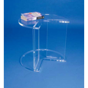 Table d'appoint en Coin Plexiglas - Plexiglas - Base et plateau diamètre 50 cm - Hauteur 45 cm