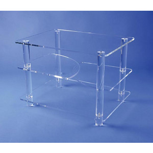 Table d'appoint en Plexiglas Amovible - Plexiglas Dimensions : 60 x 45 cm - Hauteur totale : 43.5 cm