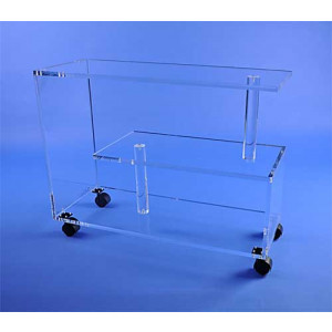 Table d'appoint en Plexiglas sur Roulettes  - Table d'appoint - Plexiglas - Roulettes - 80/30 cm