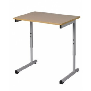 Table d'école réglable - Tailles table réglable : de 4 à 6 - Plateau mélaminé ou stratifié- Piètement à dégagement latéral