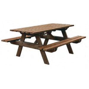 Table d'espace public en plastique recyclé - Longueur : 160 cm - Hauteur table : 100 cm - A sceller