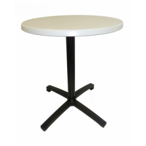 Table bistrot rabattable et encastrable - Plateau bois rond ou carré - Hauteur : 72 cm - Pied
 en alu