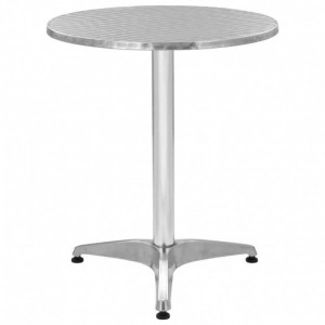 Table de terrasse alu - Dimension (Diamètre x H) : 60 x 70 cm - Acier inoxydable/Aluminium - Argenté