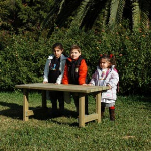 Table de jardin pour enfants en bois de pin nordique - Dimensions (L x P x H) cm : 120 x 50 x 60