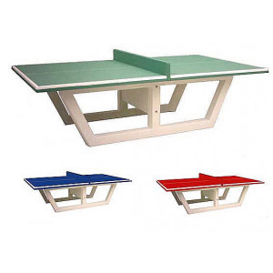 Table de ping-pong en béton armé - Dimensions : L 274.50 x l 152.50 x H 76 cm.