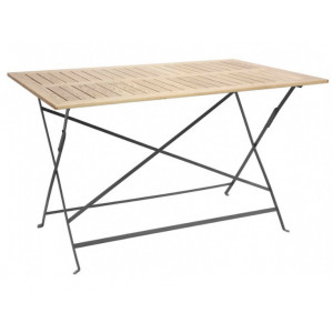 Table de terrasse en bois pour restaurant - Structure métallique