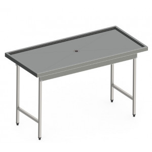Table de tri en inox - Dimensions : 1451 à 1650 x 700 mm - Inox AISI 304L - Pieds : ronds démontables ou carrés soudés