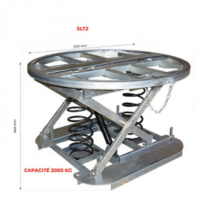 Table élévatrice électrique rotatif galvanisé 2000 kg - Capacité : 2000 kg - Alimentation 380 V