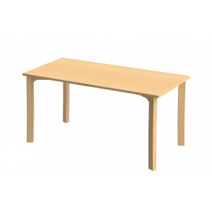 Table en bois pour école maternelle - Longueur : 1200 mm - Taille : T1 à T6 - Plateau mélaminé - Structure en bois hêtre massif