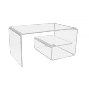 Table en escargot en plexiglas - Plexiglas cristal épaisseur 1 cm - Dimensions: 60 x 40 cm - Hauteur 30 cm