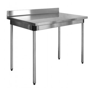 Table en inox à dosseret sur vérins - Matière : Inox - Longueur : de 1000 à 1400 mm- Largeur 700 mm- Avec ou sans étagère