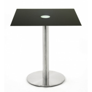 Table en verre carré noir - Matière plateau : Verre - Dim ( H x L x P ) : 75 x 60 x 60 cm