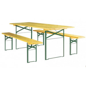 Table et bancs pliants de collectivité - Longueur : 2000 ou 2200 mm