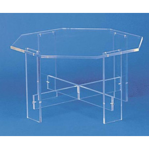 Table et desserte plexiglas - Plexiglas épaisseur 10mm - rectangulaire ou octogonale - Hauteur : 40 cm
