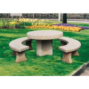 Table extérieur en pierre - Table ronde diam. 120 cm