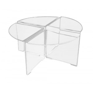 Table gigogne plexiglas - Plexiglass de 10 mm d'épaisseur - Diamètre totale de 1 mètre - 4 hauteur de 47,5 à 52,5 cm