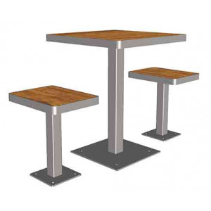 Table guéridon 2 places café - Table carrée : 60 x 60 - Dimensions (table): 600 x 600 x 740 