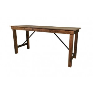 Table haute pliante bois rustique - Pin traité - Dimensions : L.232 x l.90 cm - Hauteur: 110 cm - Pliable