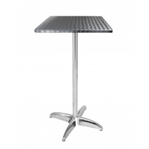 Table haute pour terrasse - Dimension plateau : 60 x 60 cm - Matière  : Aluminium