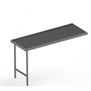 Table inox de sortie - Matière inox- Dimensions (L x l) :600 x 600 mm- 1 arceau piétement H = 2 pieds