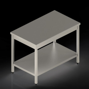 Table inox fixe avec ou sans étagère - Réalisation inox AISI 304