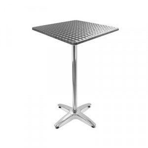 Table inox haute de terrasse - Dimension plateau : 60x60 cm - Matière plateau : inox