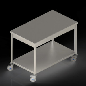 Table mobile inox à roulette avec ou sans étagère - Réalisation inox AISI 304