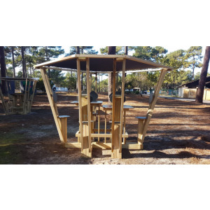 Table de camping en bois - Matière : bois de pin autoclave CL4
