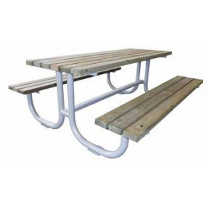 Table pique-nique avec 2 supports tubulaires - Longueur : 2000 mm