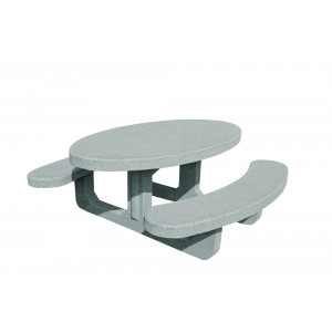 Table pique-nique béton 8 places - Longueur : 1996 mm - Assise : 470 mm - A poser