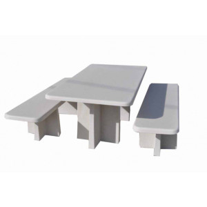 Table pique nique béton - Longueur : 1900 mm - Assise : 450 mm - En béton