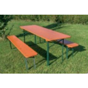 Table pique nique bois pliante - Longueur: Table 220cm  -  Banc 220 cm
