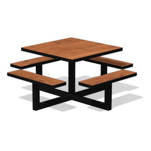 Table pique nique en acier design - 4 ou 8 places - Dimensions du plateau : 765 x 765 ou 1000 x 1000 mm - Livrée montée 