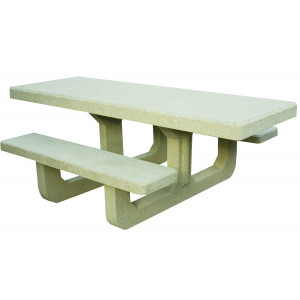 Table pique-nique en béton - Longueur: 2300mm - Assise : 460mm - A poser ou à sceller