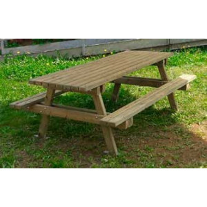 Table pique-nique en bois de pin - Réalisé en bois de pin