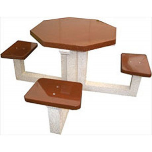Table pique-nique hexagonale - Poids : 370 kg - Plateau 88 cm - 4 places