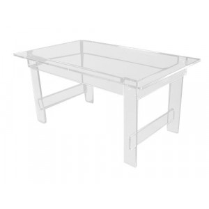 Table plexiglas - Plexiglas épaisseur 1.5 cm - Format 150 x 90 cm - Hauteur 73 cm
